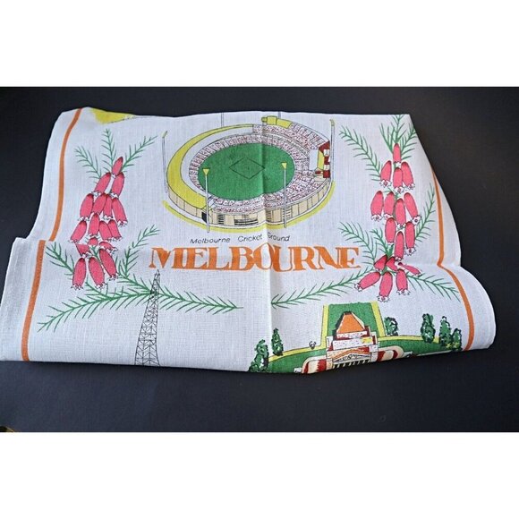 Tea Towel Souvenir Melbourne Australia Tea Towel Vintage - Picture 4 of 4